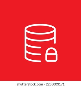 Lock gold coin line icon, graphic resource template, vector illustration.