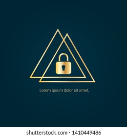 lock gold logo. Logo Template Design.luxury design