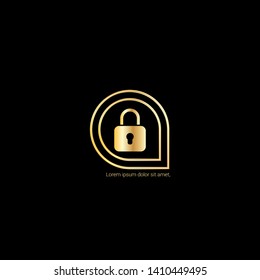 lock gold logo. Logo Template Design.luxury design