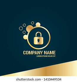 lock gold logo. Logo Template Design.luxury design