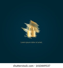 lock gold logo. Logo Template Design.luxury design