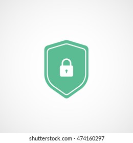 Lock Green Flat Icon On White Background