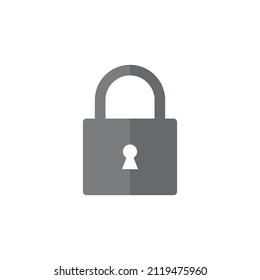 Lock grey flat vector icon