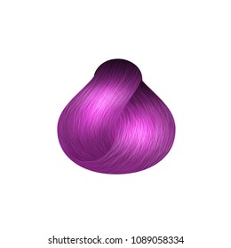 Lock of hair isolated on white background. A sample of hair dye. Vector illustration.