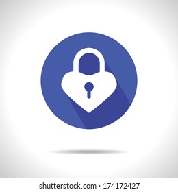 Lock heart icon. Eps10