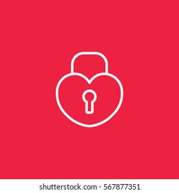 lock heart line icon
