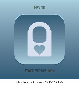 lock with heart, vector icon