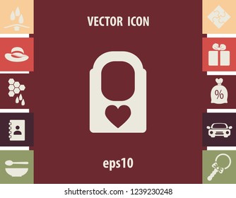 lock with heart, vector icon