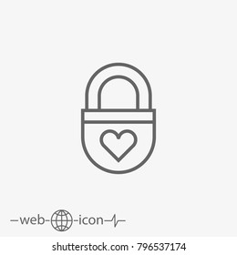 lock heart vector icon