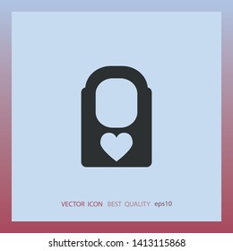 lock with heart, vector icon, web design element