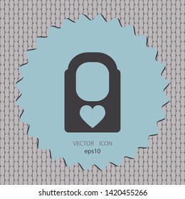 lock with heart, vector icon, web design element