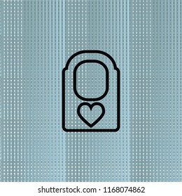 lock with heart, vector outline icon