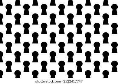 Lock hole pattern . Pattern of key hole lock isolated on white background . Key lock hole background . Vector illustration