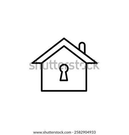 lock home icon Flat fill set collection