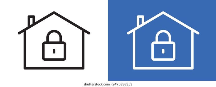 lock home logo sign set vector outline