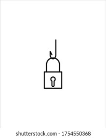 lock with hook icon,vector best line icon.