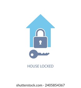 Icono de línea de concepto de bloqueo de casa. Ilustración de elemento simple. Diseño de símbolos de esquema de concepto de bloqueo.