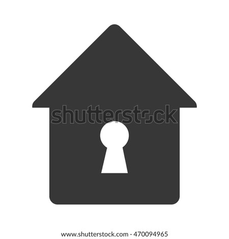 lock house home hole key security safety safeguard object closed vector illustration isolated