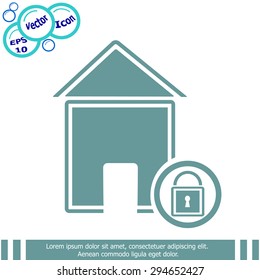 Lock house icon