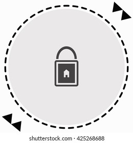 Lock house icon Flat Design. Isolated Illustration.