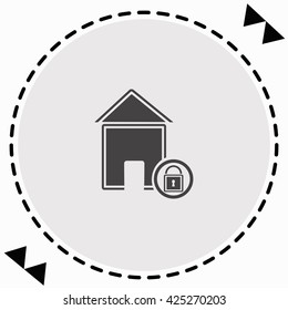 Lock house icon Flat Design. Isolated Illustration.
