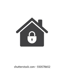 Lock House Icon On The White Background