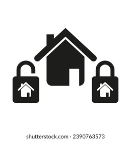 Lock house icon. Residential house. Vector illustration. EPS 10.