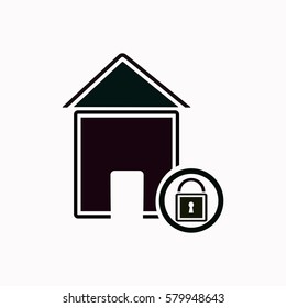 Lock house  icon. Vector design.