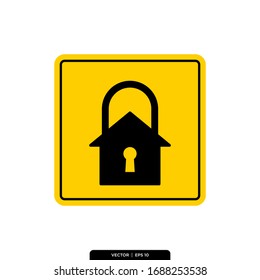 lock house Icon Vector Illustration Logo Template
