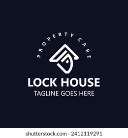 Lock House secure logo design, smart key home property, business vector  template