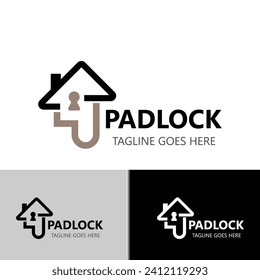 Lock House secure logo design, smart key home property, business vector  template
