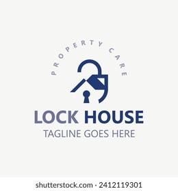 Sicheres Logodesign, Smart-Key-Eigenheim, Geschäftsvektorvorlage