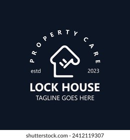 Diseño de logotipo seguro de Lock House, propiedad residencial de clave inteligente, plantilla de vector de negocio