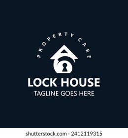 Diseño de logotipo seguro de Lock House, propiedad residencial de clave inteligente, plantilla de vector de negocio