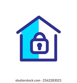 Lock house security logo design, smart key home vector. Smart home secure logo icon design