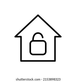 Lock, house simple icon vector. Flat design