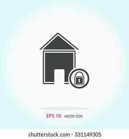 Lock house vector icon.
