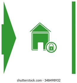 Lock house vector icon.