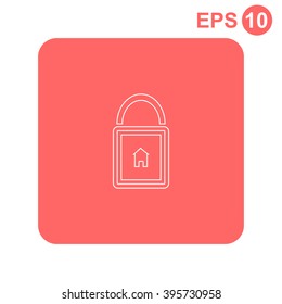 Lock house vector icon.