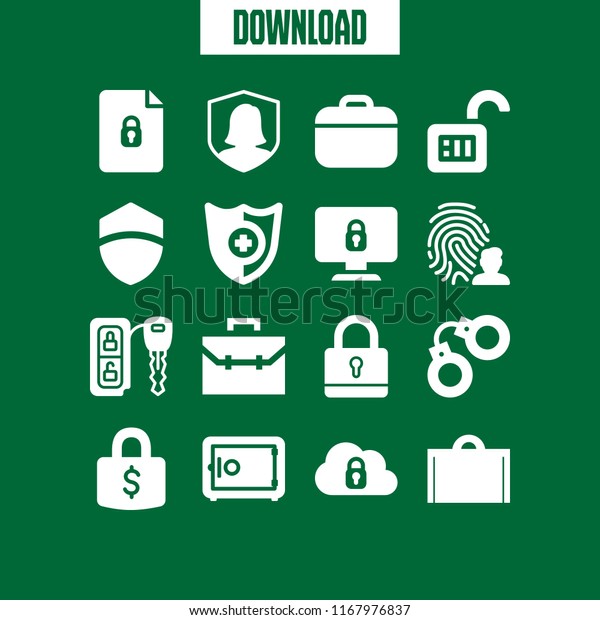 lock\
icon. 16 lock vector set. secure file, secure cloud, padlock and\
unlock icons for web and design about lock\
theme