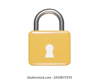  lock icon 3d render illustration