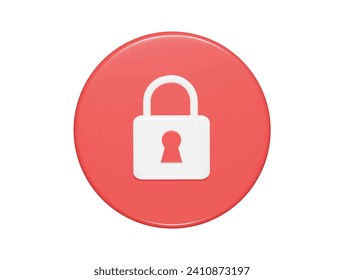  icono de bloqueo 3d ilustración de representación
