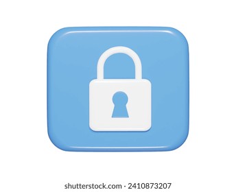  lock icon 3d render illustration