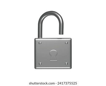  Lock icon 3d render illustration