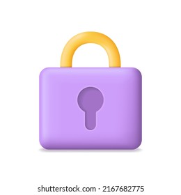 Icono de bloqueo. 3 quinquies. Icono para segura y contraseña. Padlock para la seguridad, la privacidad y la protección. Caricatura cierra el candado con secreto para la llave. Vector.