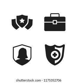 lock icon. 4 lock vector icons set. briefcase, shield and security icons for web and design about lock theme