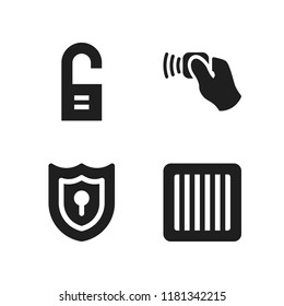 lock icon. 4 lock vector icons set. keyhole, jail and passkey icons for web and design about lock theme