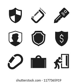 lock icon. 9 lock vector icons set. carabiner, security and clamp icons for web and design about lock theme