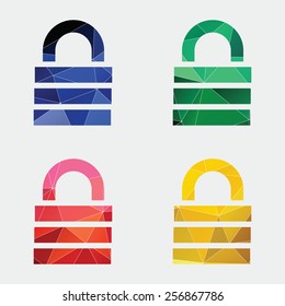 lock icon Abstract Triangle Geometrical background 