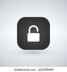 Lock icon app button. Vector illustration isolated on white background.